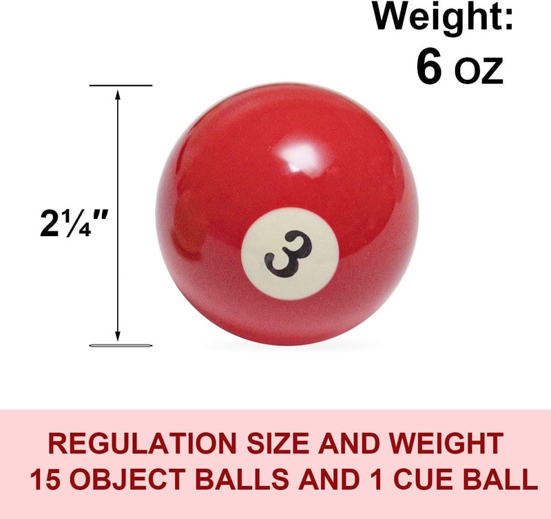 YDDS Billiard Balls Set 2-1/4" Regulation Size Pool Table Balls for Replacement (16 Resin Balls) - Image 5